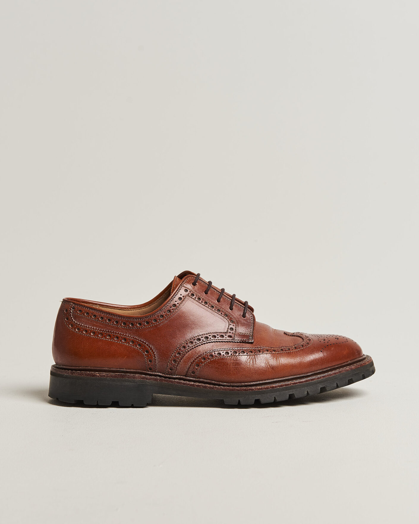 Herren | Pre-owned Rahmengenähte Schuhe | Pre-owned | Crockett & Jones Pembroke Vibram Cleated Sole Brown Calf UK8,5 - EU42,5
