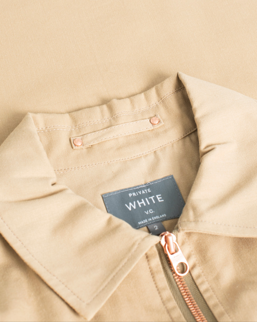 Herren | Private White V.C. Half Zip Pullover Sand | Pre-owned | Private White V.C. Half Zip Pullover Sand