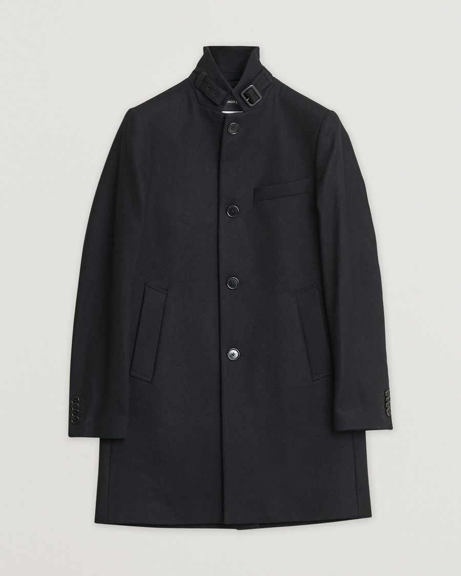 Herren | J.Lindeberg Holger Compact Melton Wool Coat Black 48 | Pre-owned | J.Lindeberg Holger Compact Melton Wool Coat Black 48