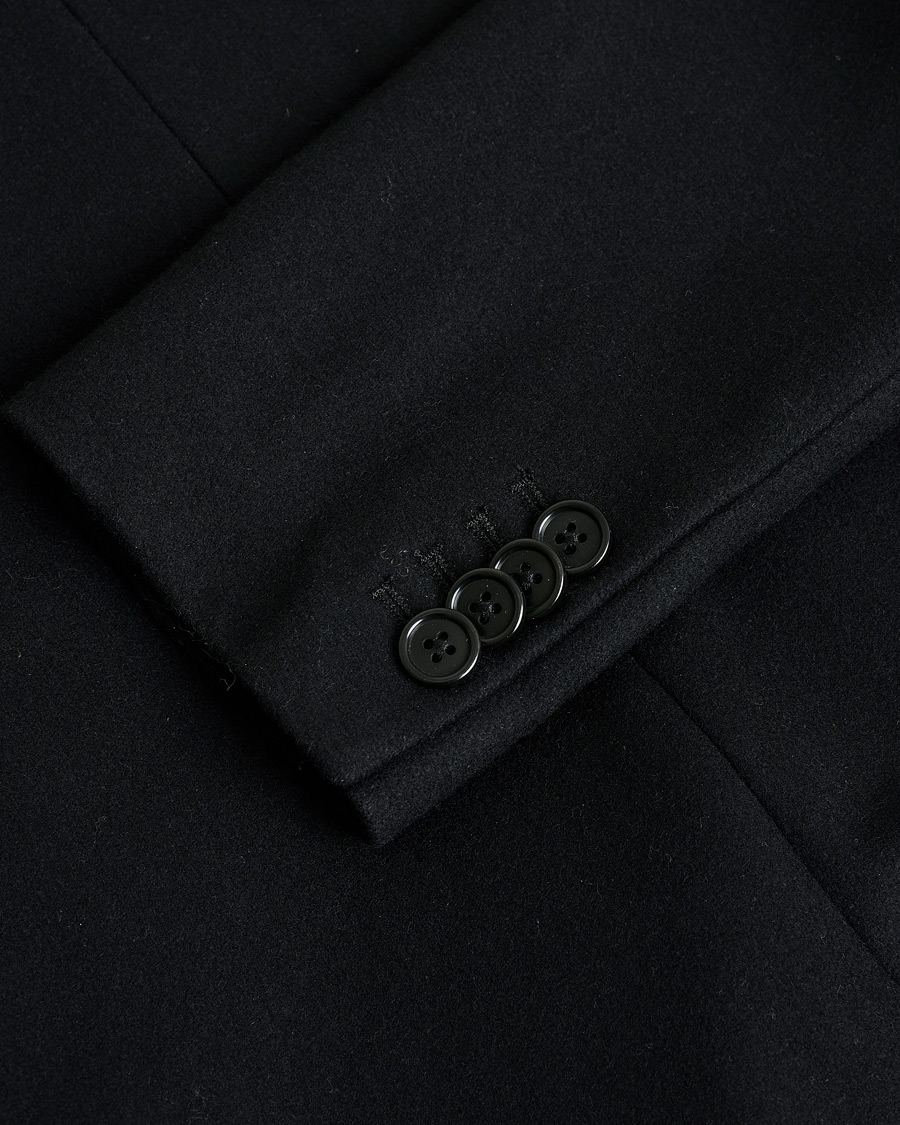 Herren | J.Lindeberg Holger Compact Melton Wool Coat Black 48 | Pre-owned | J.Lindeberg Holger Compact Melton Wool Coat Black 48