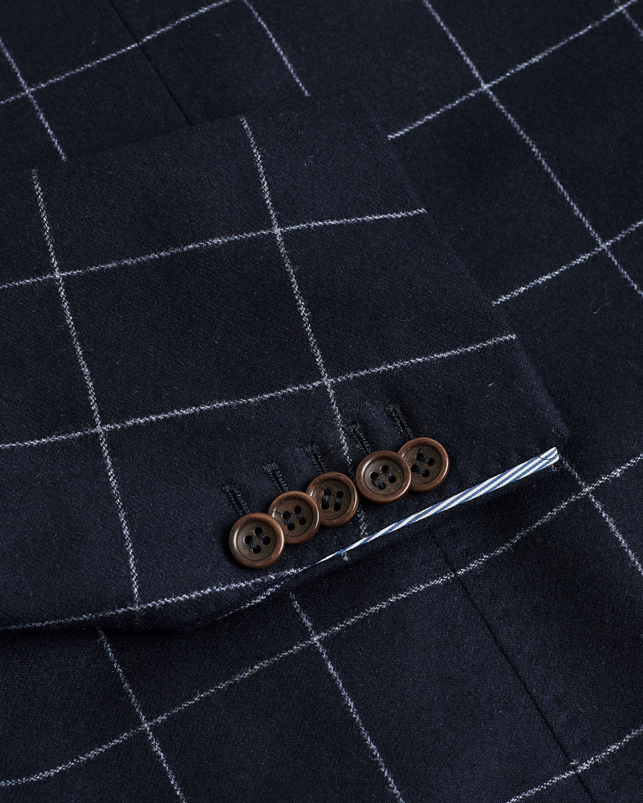 Herren | Pre-owned Sakkos | Pre-owned | Morris Heritage Check Flannel Blazer Navy 48