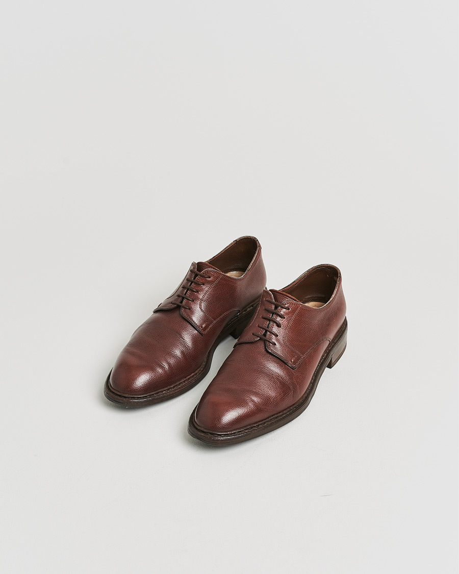 Herren | Pre-owned Rahmengenähte Schuhe | Pre-owned | Paraboot Grained Leather Derby Dark Brown UK8 - EU42