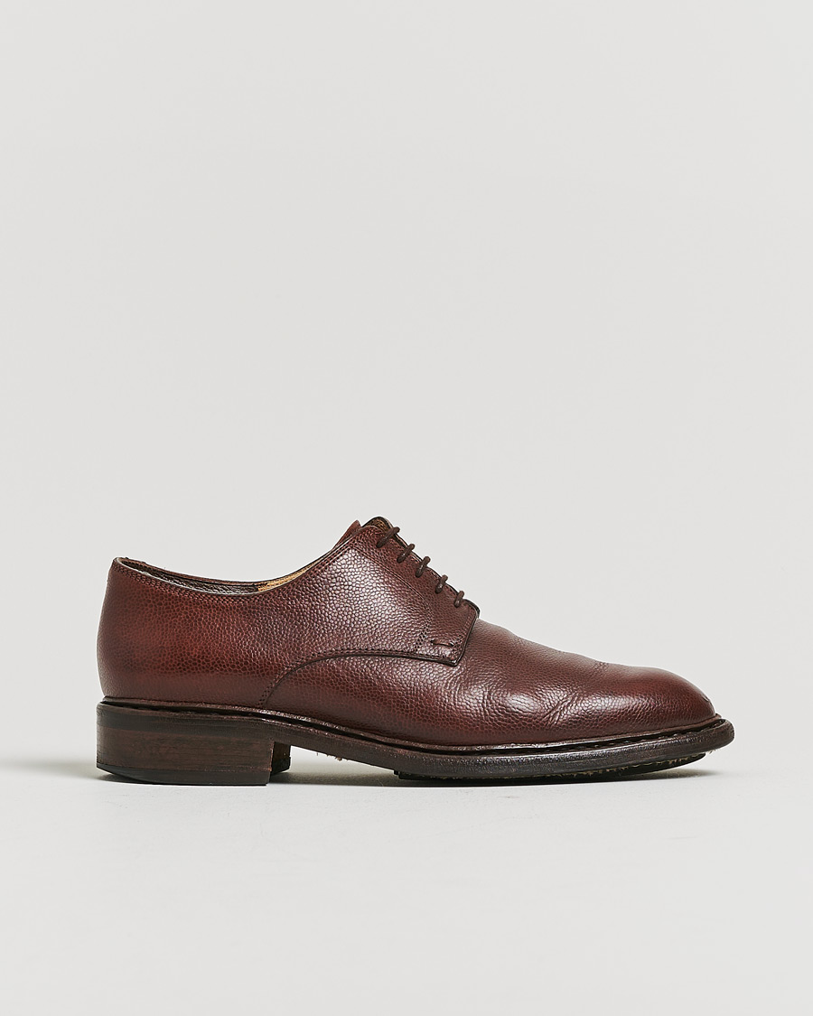 Herren | Pre-owned Rahmengenähte Schuhe | Pre-owned | Paraboot Grained Leather Derby Dark Brown UK8 - EU42