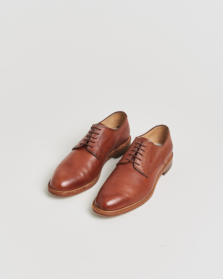 Herren | Pre-owned Rahmengenähte Schuhe | Pre-owned | Paraboot Grained Leather Derby Brown UK7,5 - EU41,5