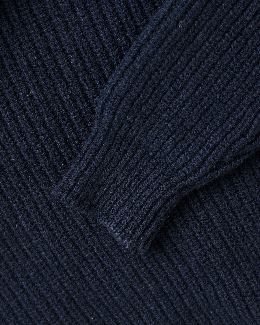 Herren | Inis Meáin Wool/Cashmere Boatbuilder Turtleneck Navy | Pre-owned | Inis Meáin Wool/Cashmere Boatbuilder Turtleneck Navy