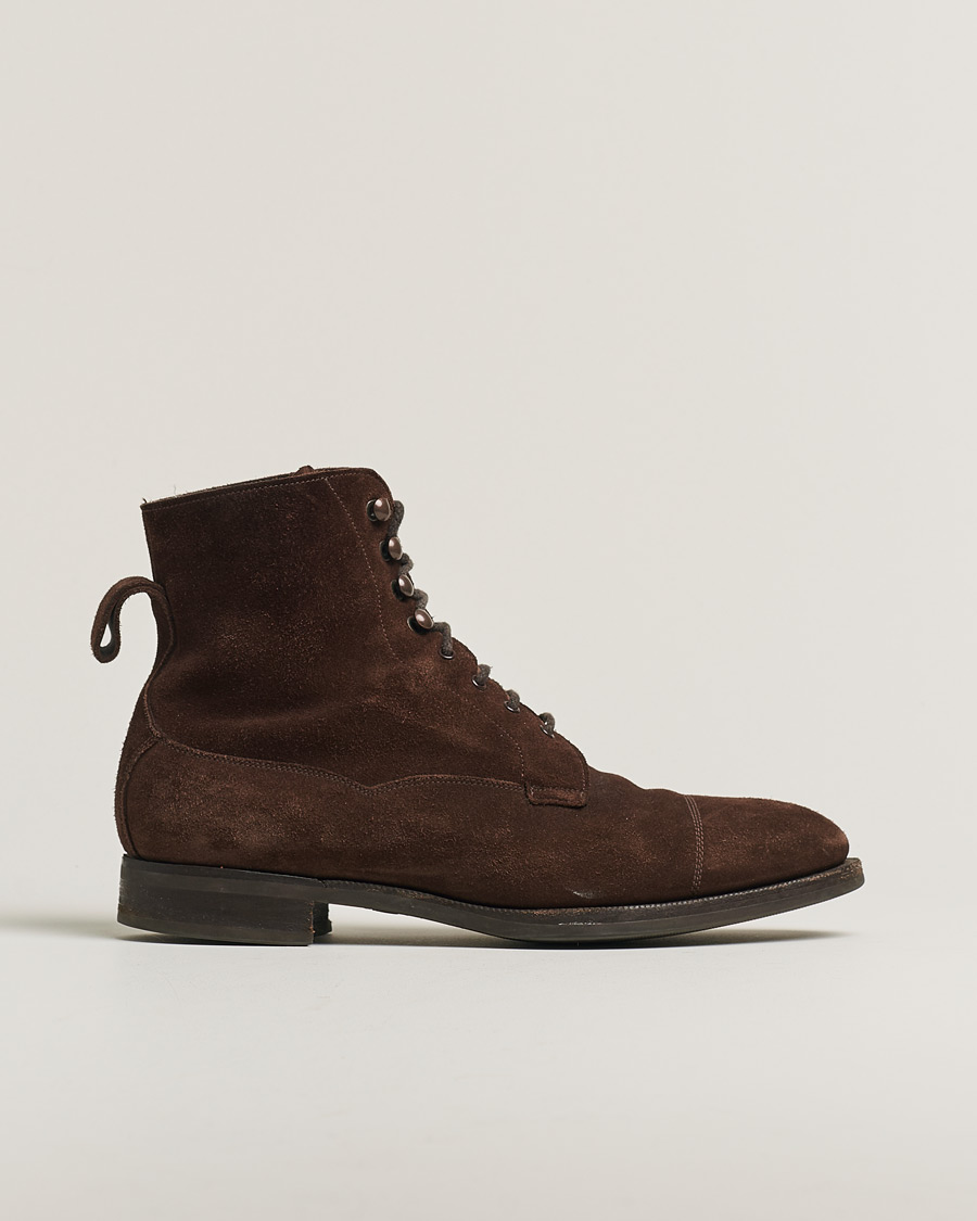 Herren | Edward Green Galway Boot Mink Suede | Pre-owned | Edward Green Galway Boot Mink Suede