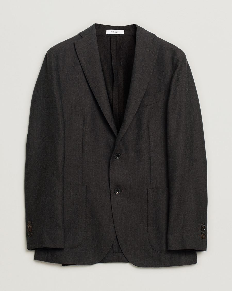 Herren | Boglioli K Jacket Wool Hopsack Blazer Dark Brown | Pre-owned | Boglioli K Jacket Wool Hopsack Blazer Dark Brown
