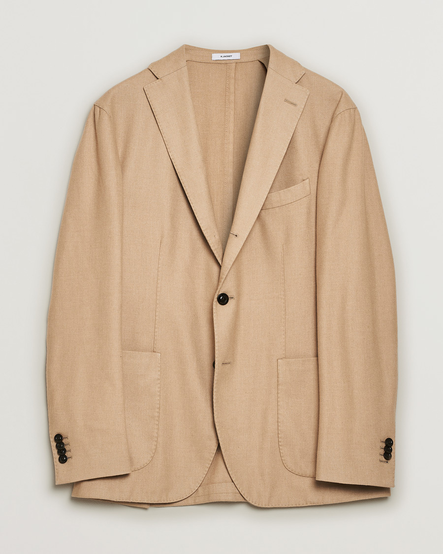 Herren | Boglioli K Jacket Dyed Flannel Blazer Beige | Pre-owned | Boglioli K Jacket Dyed Flannel Blazer Beige