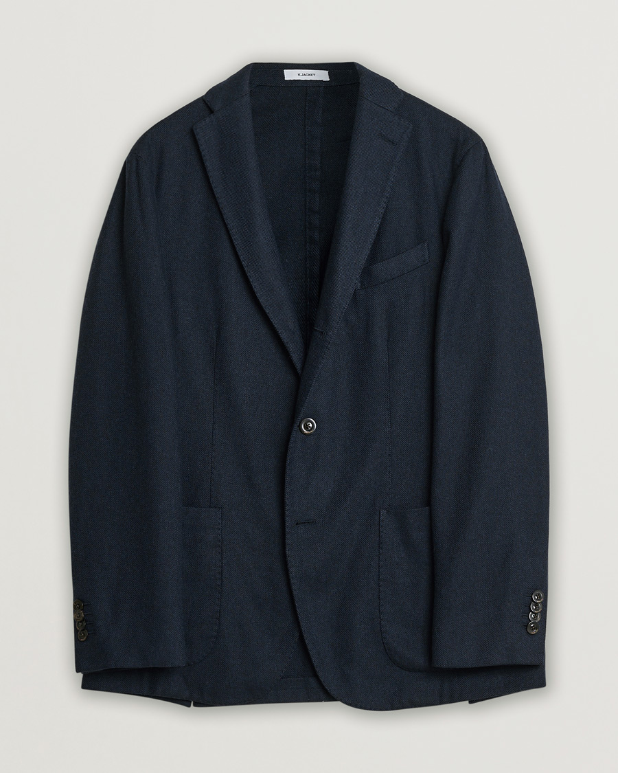 Herren | Pre-owned Sakkos | Pre-owned | Boglioli K Jacket Herringbone Wool Blazer Navy 46