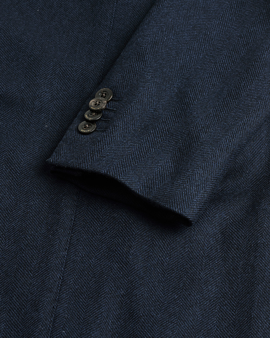Herren | Pre-owned Sakkos | Pre-owned | Boglioli K Jacket Herringbone Wool Blazer Navy 46