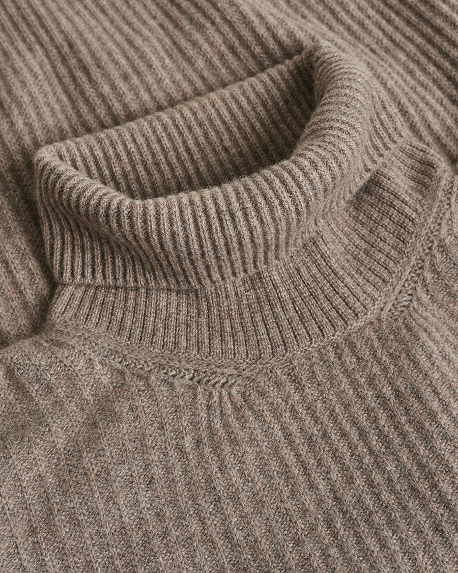 Herren | Pre-owned Pullover | Pre-owned | Valstar Ribbed Cashmere Rollneck Taupe L