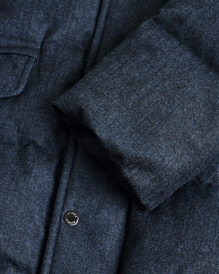 Herren | Pre-owned Jacken | Pre-owned | MooRER Grima Flannel Wool Padded Parka Navy 50