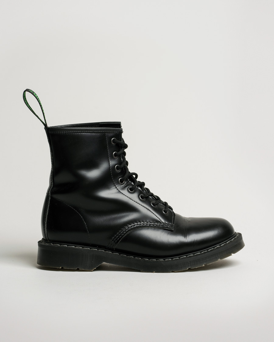 Herren | Solovair 8 Eye Derby Boot Black Shine | Pre-owned | Solovair 8 Eye Derby Boot Black Shine