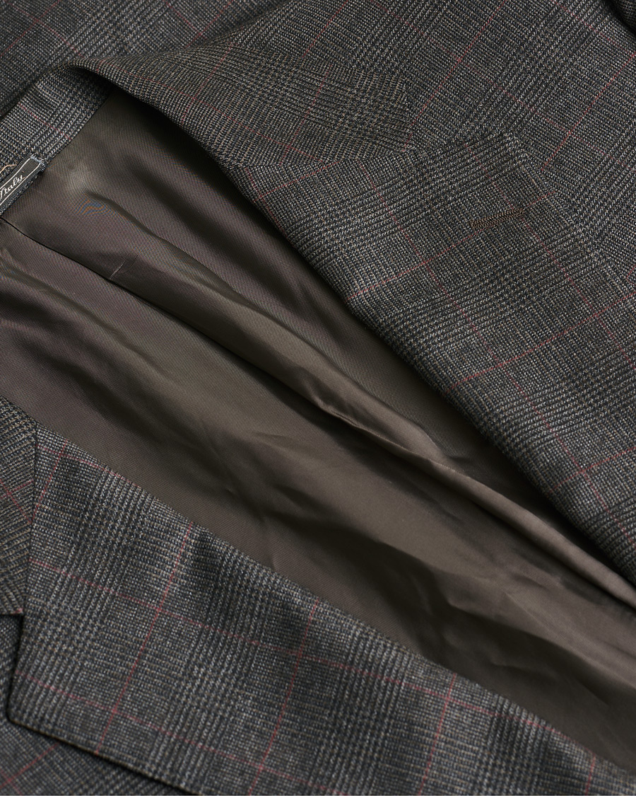 Herren | Pre-owned Sakkos | Pre-owned | Corneliani Check Wool Blazer Brown 50