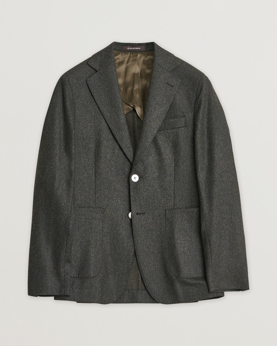 Herren | Pre-owned Sakkos | Pre-owned | Oscar Jacobson Edgar Wool Flannel Blazer Brown 44