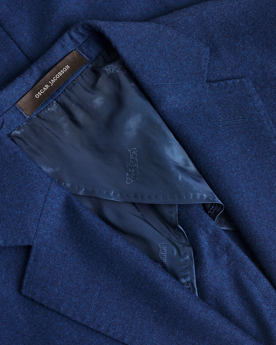 Herren | Pre-owned Sakkos | Pre-owned | Oscar Jacobson Einar Cashmere Flannel Blazer Blue 44
