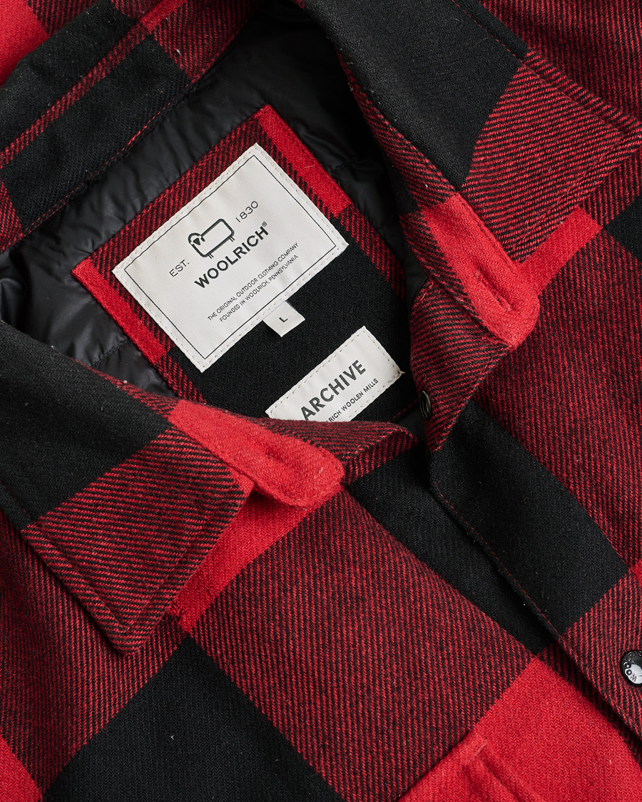 Herren | Pre-owned Jacken | Pre-owned | Woolrich Alaskan Wool Padded Overshirt Red Buffalo