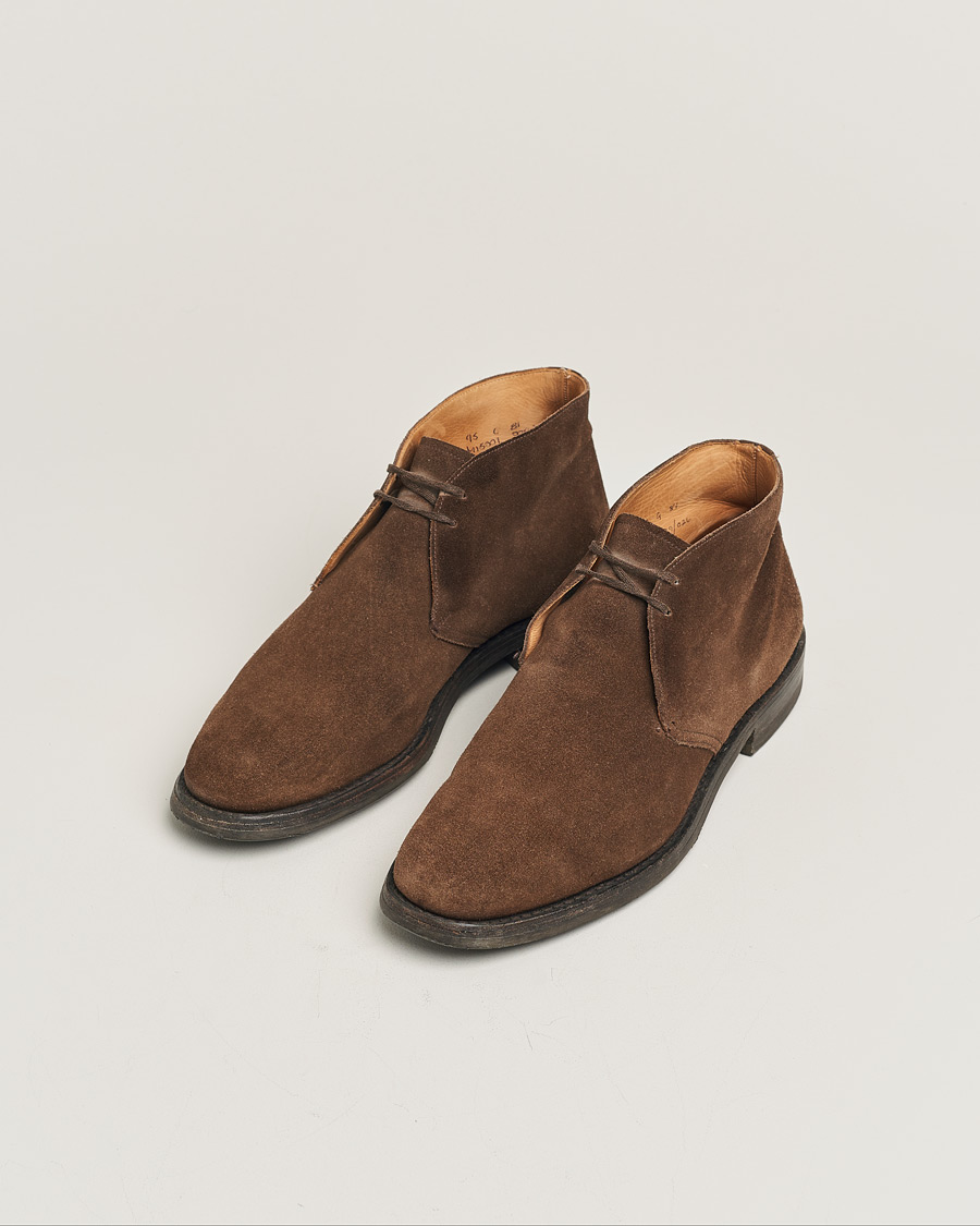 Herren | Church's Ryder Desert Boots Dark Brown Suede | Pre-owned | Church's Ryder Desert Boots Dark Brown Suede