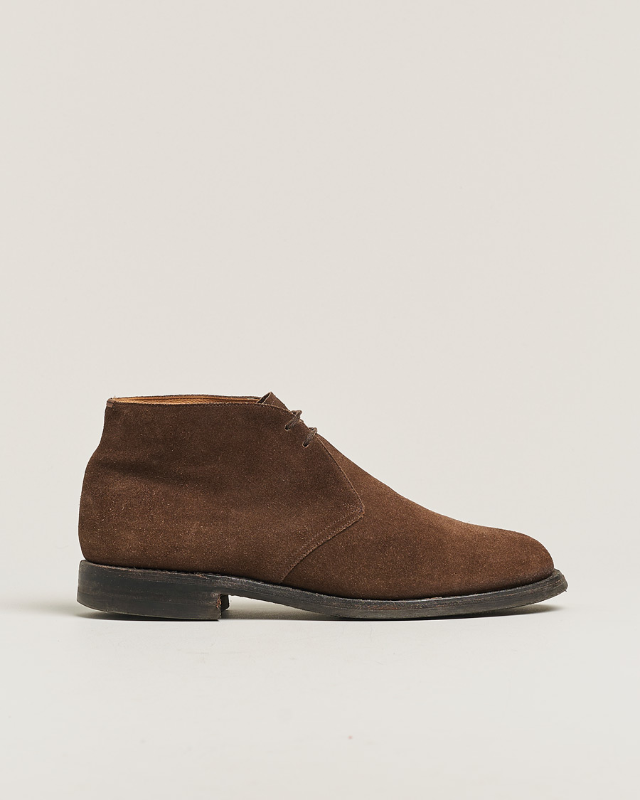 Herren | Church's Ryder Desert Boots Dark Brown Suede | Pre-owned | Church's Ryder Desert Boots Dark Brown Suede