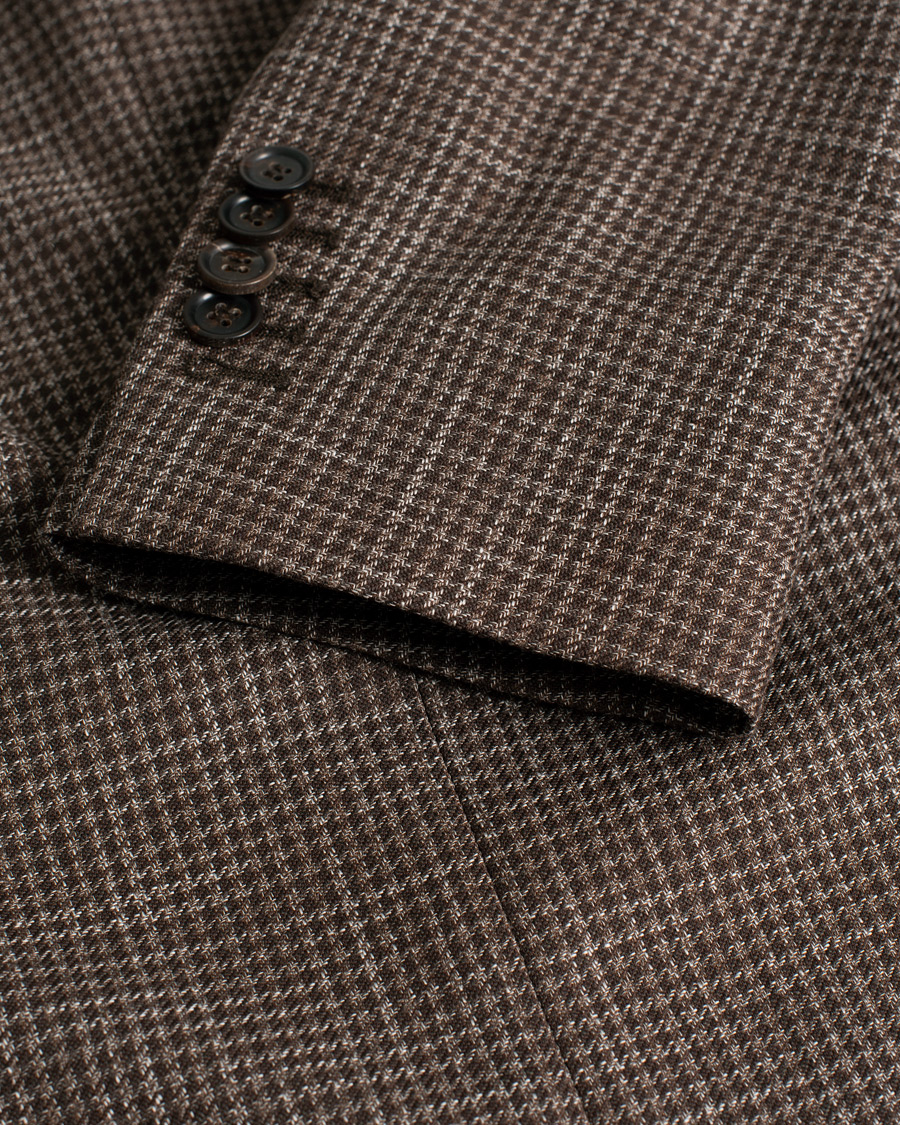 Herren | Morris Heritage Keith Cotton/Wool Dogtooth Blazer Brown | Pre-owned | Morris Heritage Keith Cotton/Wool Dogtooth Blazer Brown