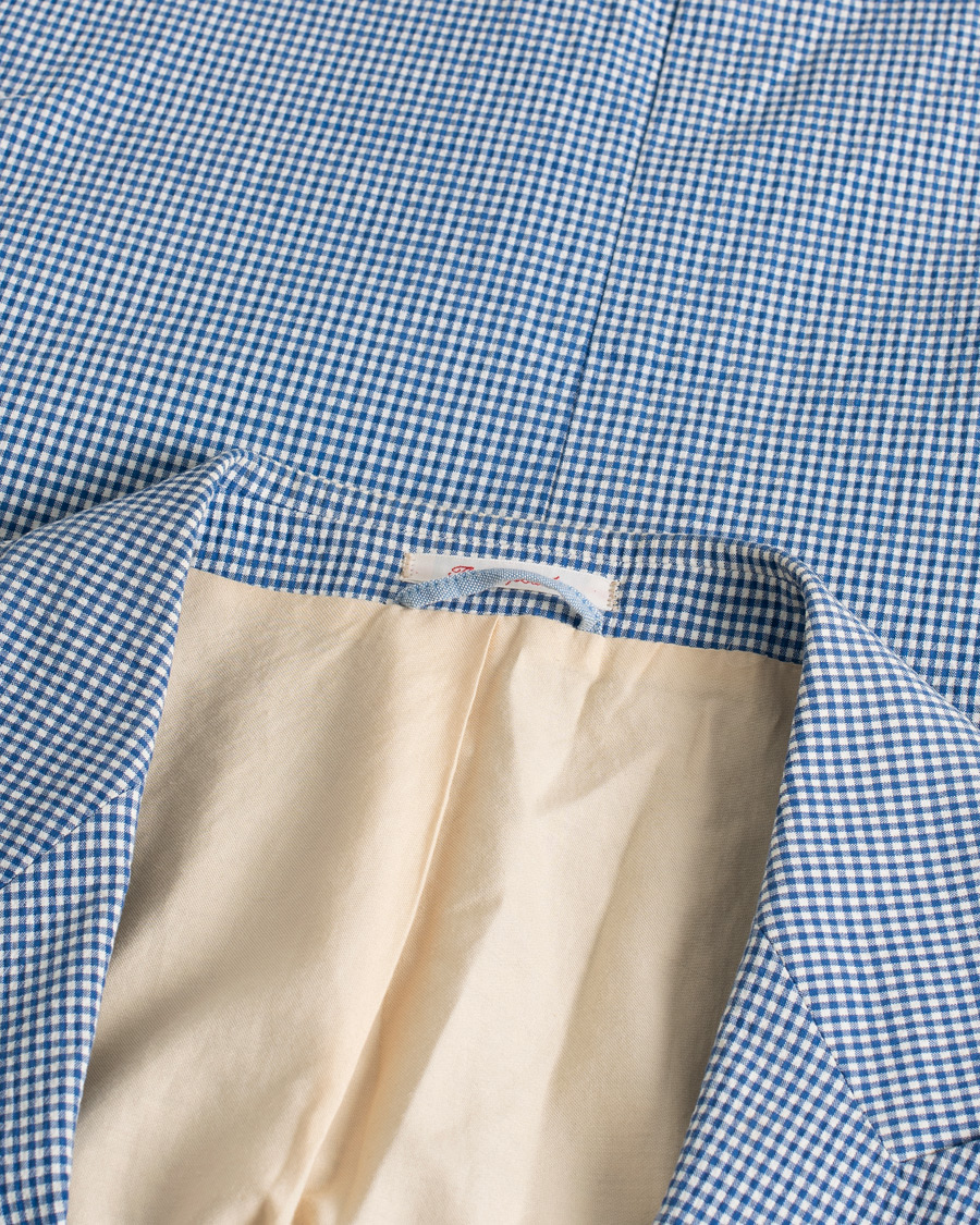 Herren | Gant Rugger The Hopsack Seersucker Checked Blazer Blue 50 | Pre-owned | Gant Rugger The Hopsack Seersucker Checked Blazer Blue 50