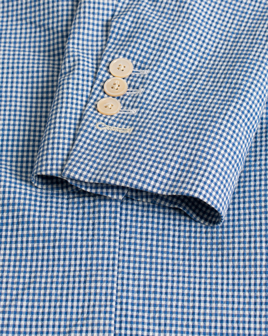 Herren | Gant Rugger The Hopsack Seersucker Checked Blazer Blue 50 | Pre-owned | Gant Rugger The Hopsack Seersucker Checked Blazer Blue 50