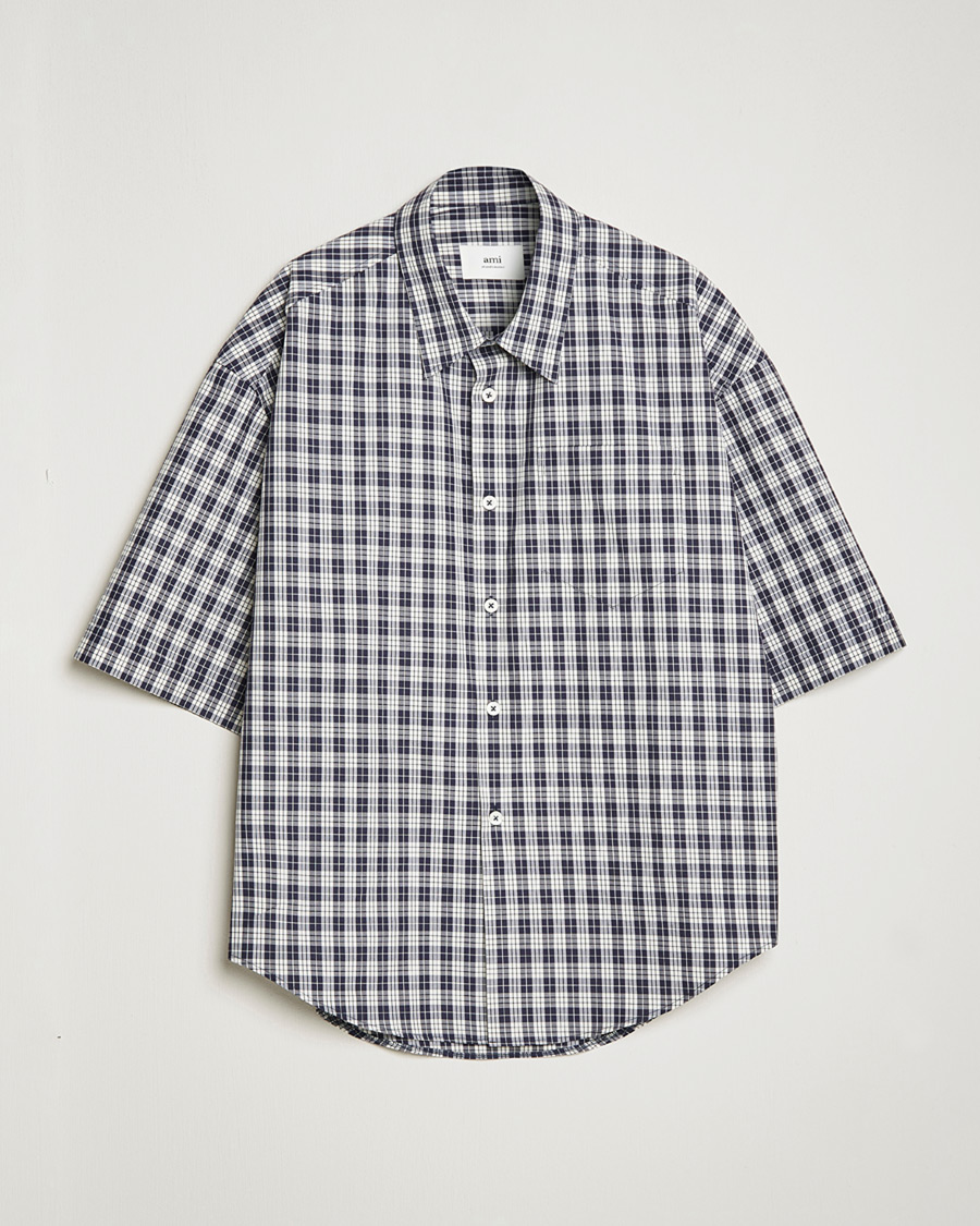Herren | Pre-owned Hemden | Pre-owned | AMI Boxy Fit Short Sleeve Shirt Navy Check
