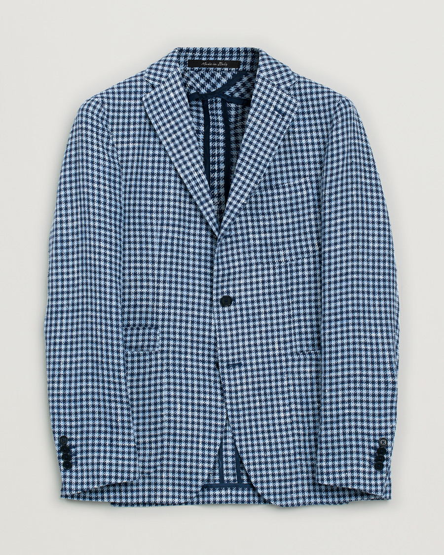 Herren | Rose & Born Silk/Linen/Cotton Blazer Blue 48 | Pre-owned | Rose & Born Silk/Linen/Cotton Blazer Blue 48
