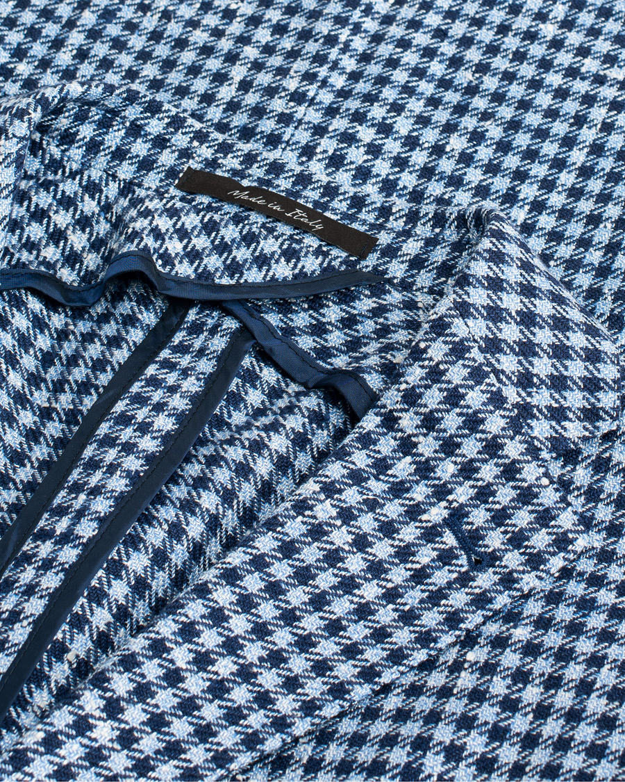 Herren | Rose & Born Silk/Linen/Cotton Blazer Blue 48 | Pre-owned | Rose & Born Silk/Linen/Cotton Blazer Blue 48