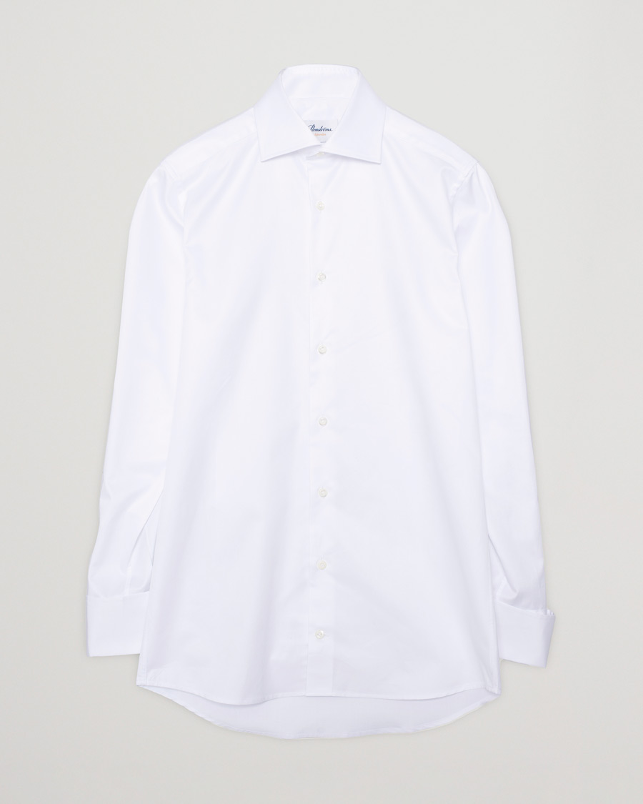 Herren | Stenströms Superslim Double Cuff Cotton Shirt White 36 - S | Pre-owned | Stenströms Superslim Double Cuff Cotton Shirt White 36 - S