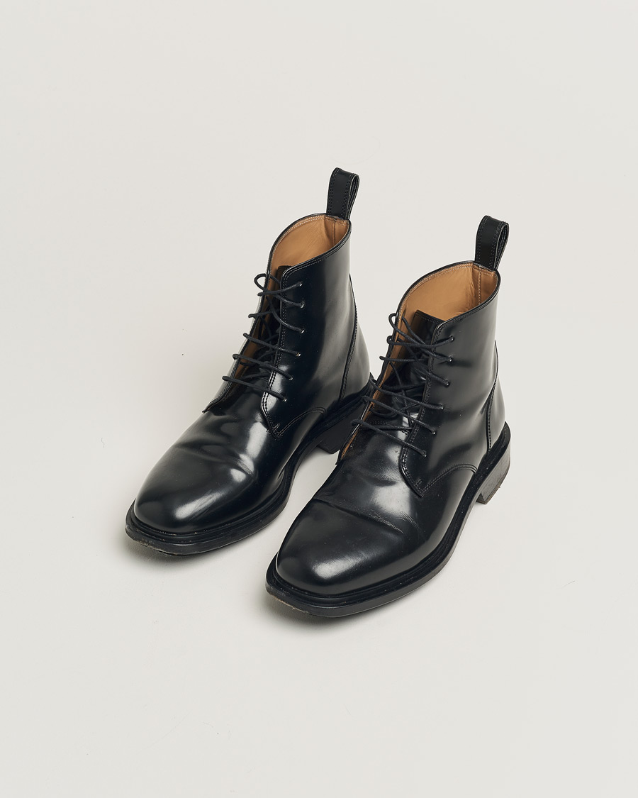 Herren | A.P.C. Patent Lace Up Boots Black 41 | Pre-owned | A.P.C. Patent Lace Up Boots Black 41