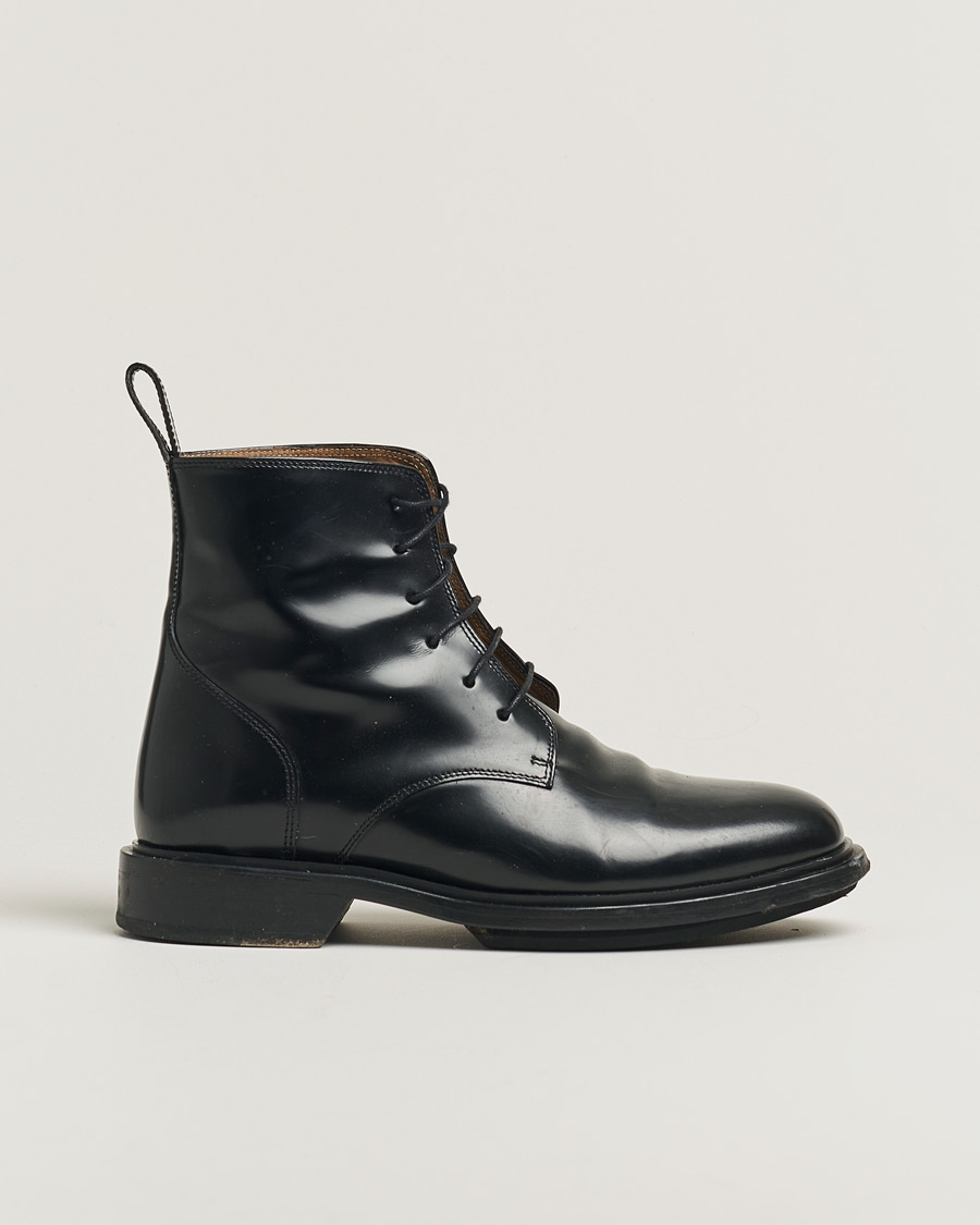 Herren | A.P.C. Patent Lace Up Boots Black 41 | Pre-owned | A.P.C. Patent Lace Up Boots Black 41