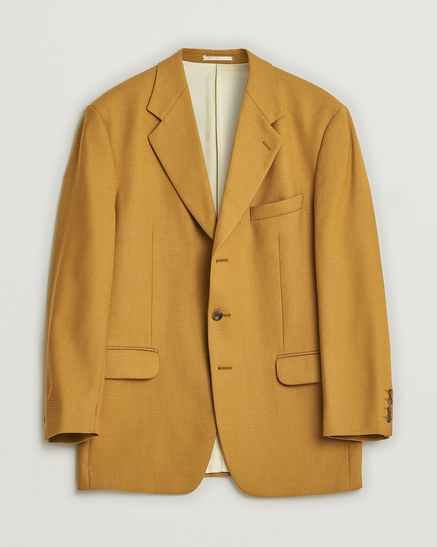 Herren | Oscar Jacobson Vintage Wool Blazer Mustard 50 | Pre-owned | Oscar Jacobson Vintage Wool Blazer Mustard 50