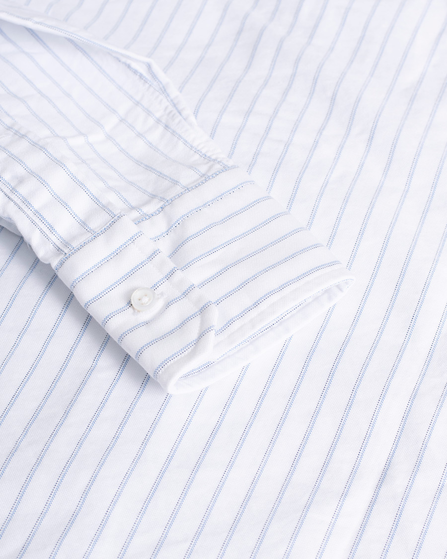 Herren | Thom Browne Oxford Pinstripe Shirt Light Blue | Pre-owned | Thom Browne Oxford Pinstripe Shirt Light Blue