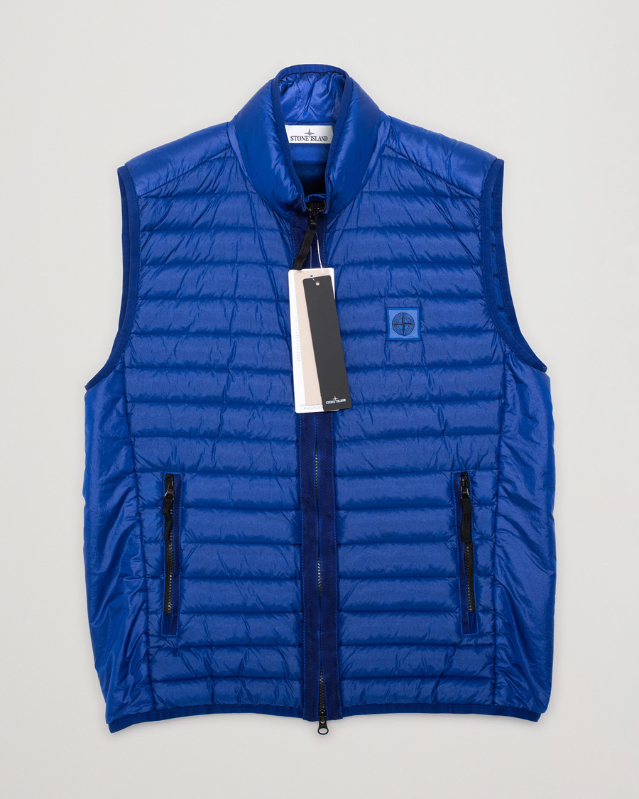 Herren | Stone Island Recycled Nylon Down-TC Vest Bright Blue | Pre-owned | Stone Island Recycled Nylon Down-TC Vest Bright Blue