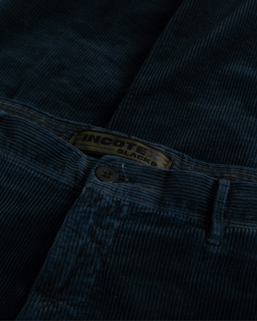 Herren | Incotex Slim Fit Leisure Cord Slacks Navy | Pre-owned | Incotex Slim Fit Leisure Cord Slacks Navy