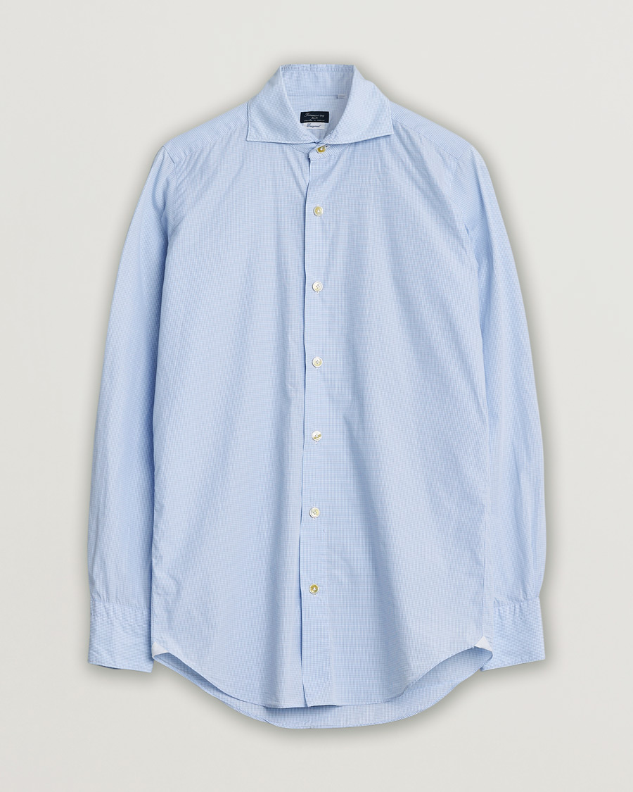 Herren | Pre-owned Hemden | Pre-owned | Finamore Napoli Milano Slim Washed Dress Shirt Blue Check