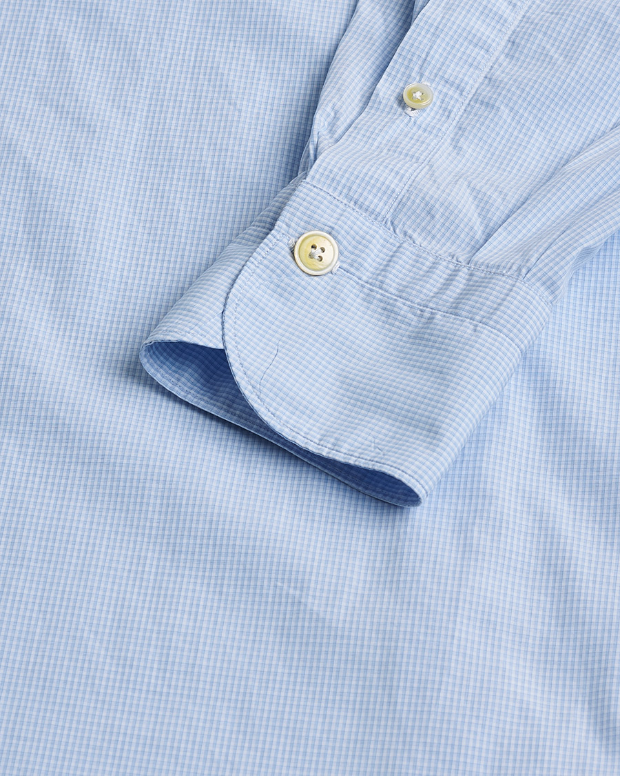 Herren | Pre-owned Hemden | Pre-owned | Finamore Napoli Milano Slim Washed Dress Shirt Blue Check