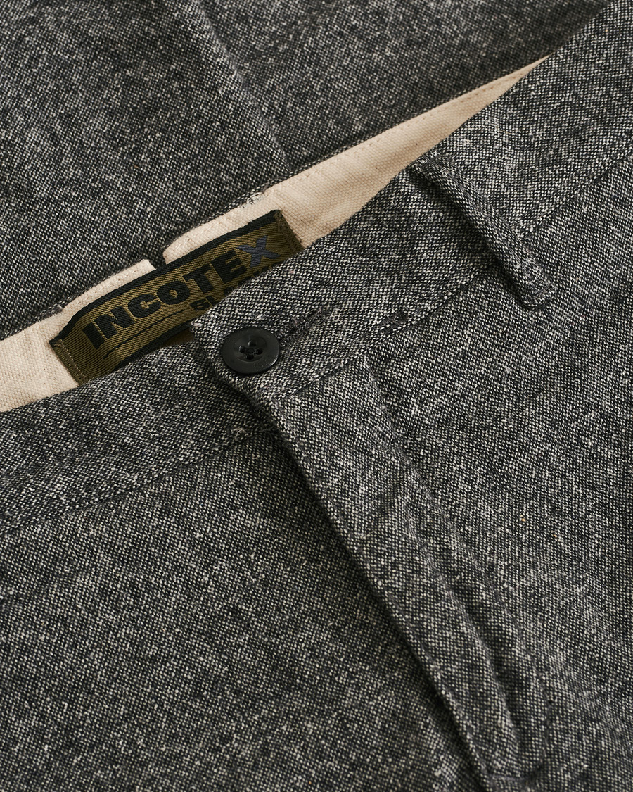 Herren | Incotex Slim Fit Washed Wool/Silk Slacks Grey Melange | Pre-owned | Incotex Slim Fit Washed Wool/Silk Slacks Grey Melange