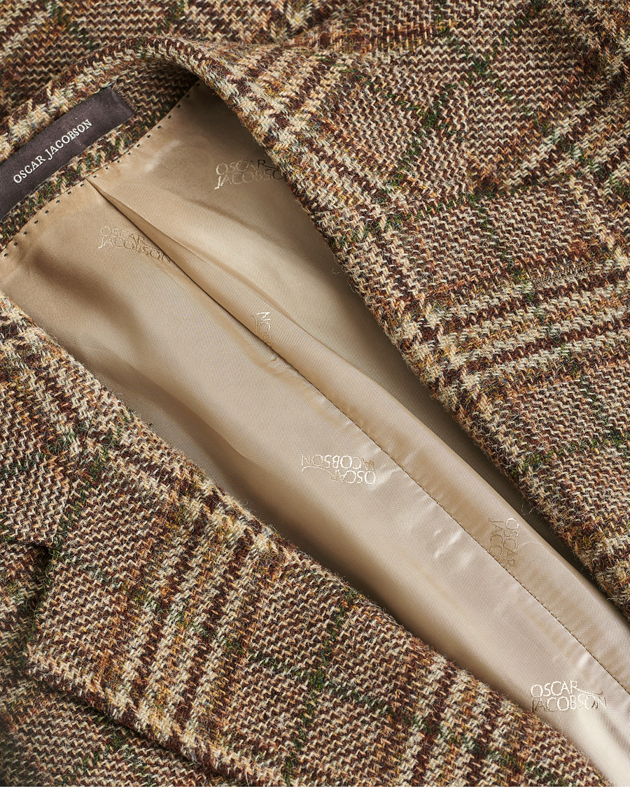 Herren | Pre-owned Sakkos | Pre-owned | Oscar Jacobson Fogerty Soft Checked Wool Blazer Brown