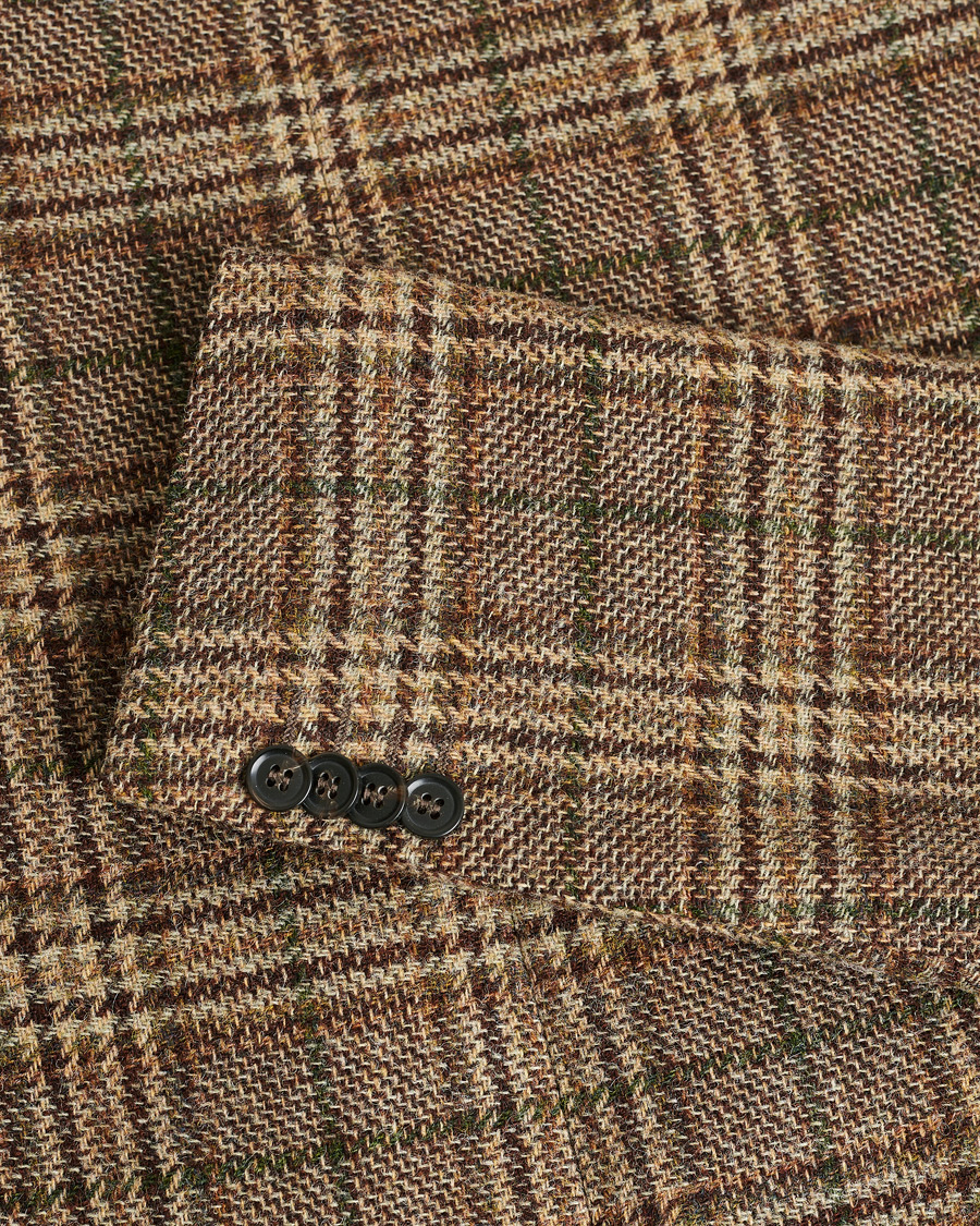 Herren | Pre-owned Sakkos | Pre-owned | Oscar Jacobson Fogerty Soft Checked Wool Blazer Brown