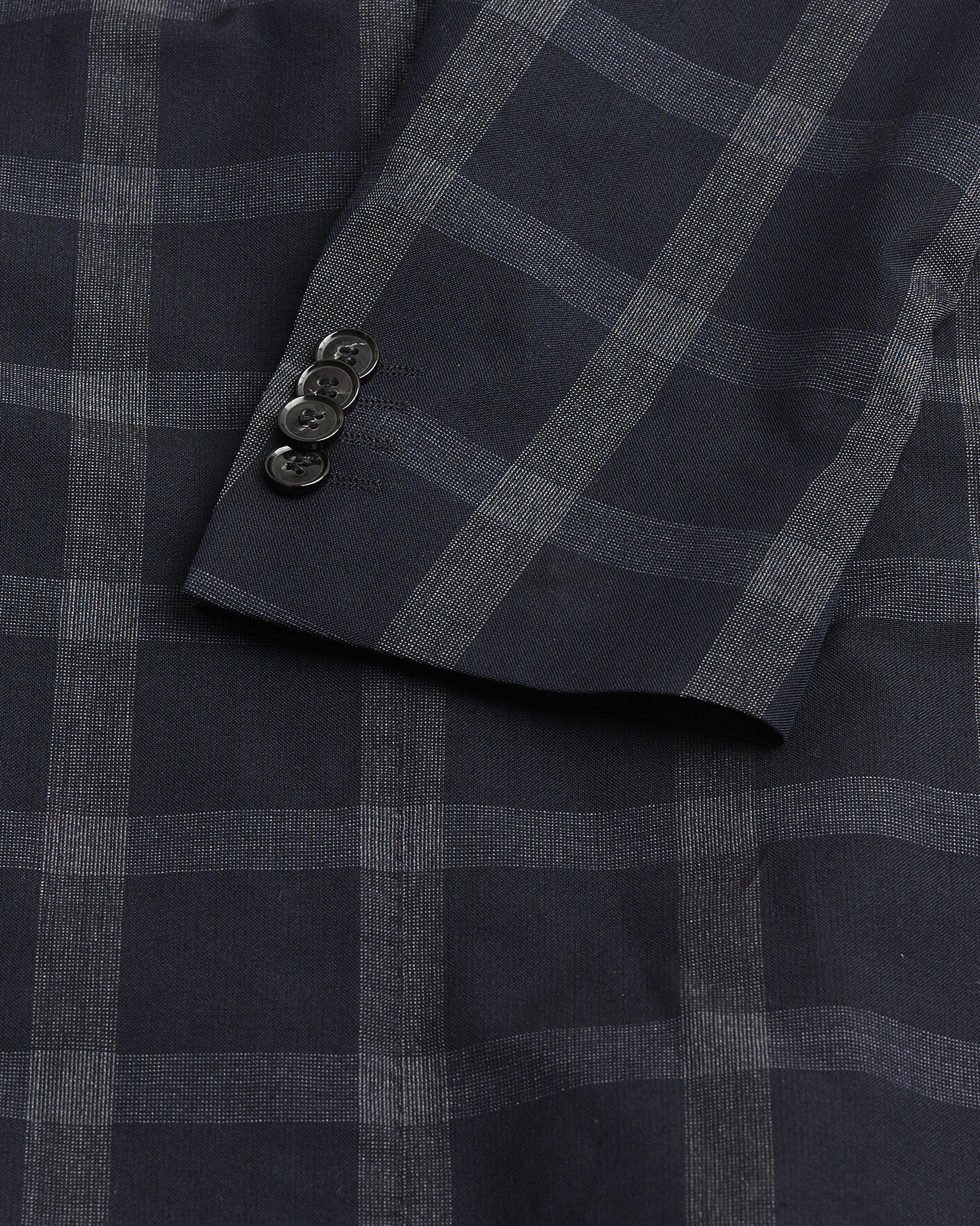 Herren | Pre-owned Sakkos | Pre-owned | Oscar Jacobson Epic Checked Wool Blazer Blue 52