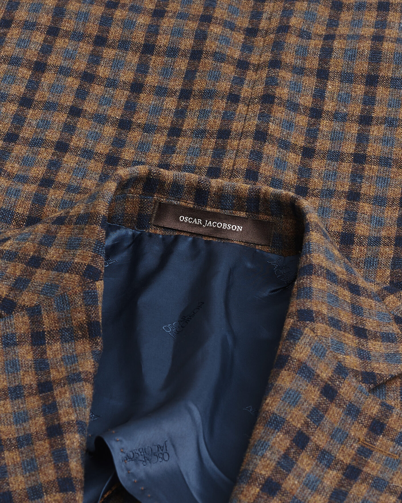 Herren | Pre-owned Sakkos | Pre-owned | Oscar Jacobson Egel Checked Wool Blazer Brown 50