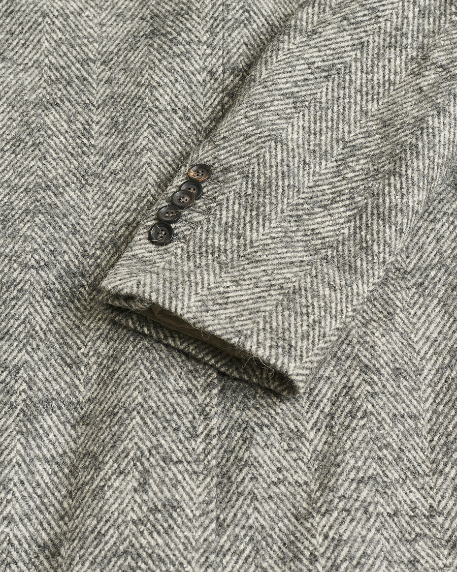 Herren | Pre-owned Jacken | Pre-owned | Morris Double Breasted Herringbone Wool Coat Grey 52