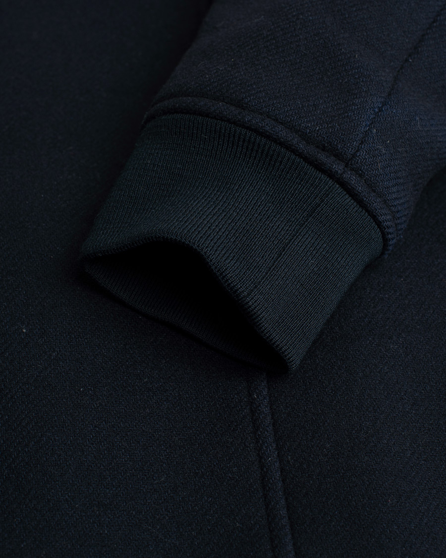 Herren | A.P.C. Ben Shearling Bomber Jacket Dark Navy | Pre-owned | A.P.C. Ben Shearling Bomber Jacket Dark Navy