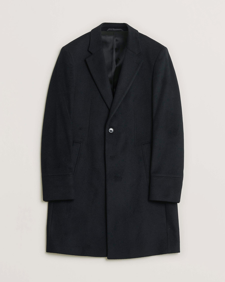 Herren | HUGO Cashmere Coat Black 46 | Pre-owned | HUGO Cashmere Coat Black 46