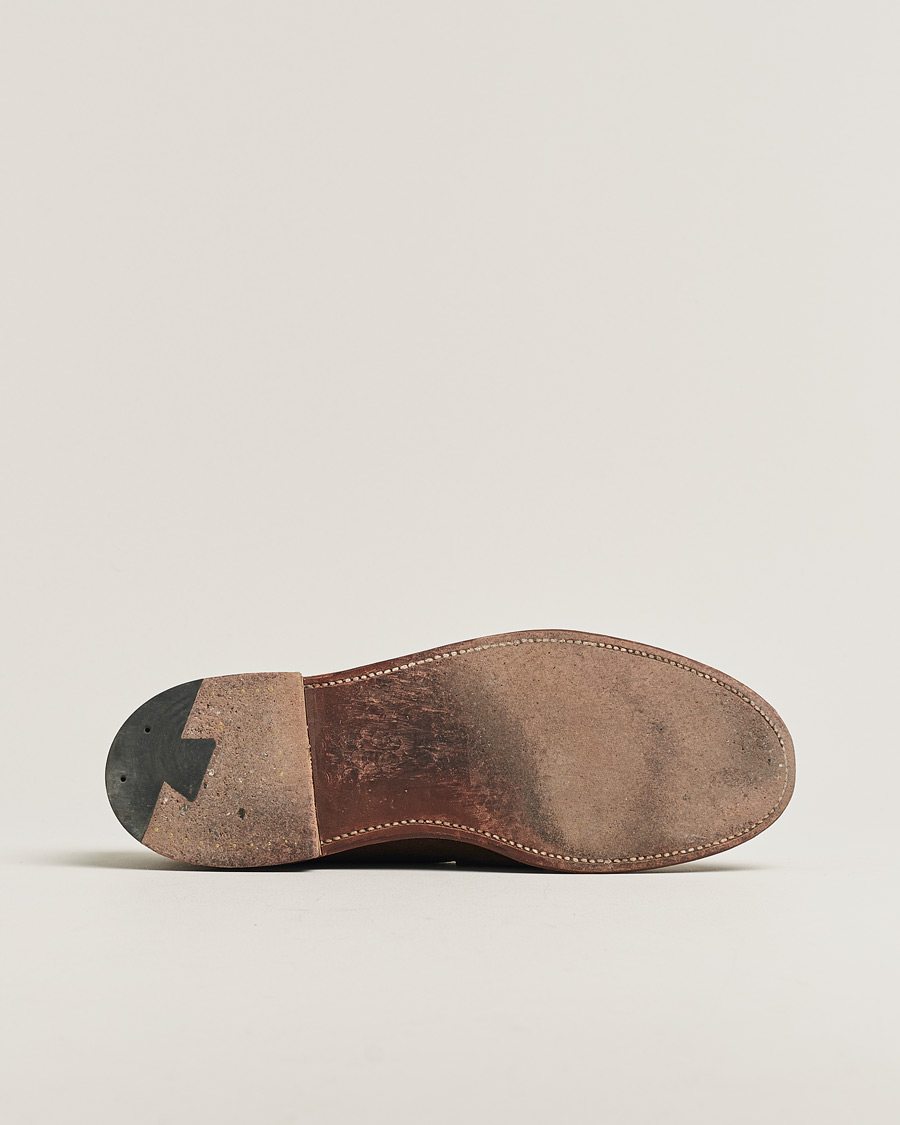 Herren | Alden 6245F Unlined Leisure Handsewn Penny Loafer Dark Brown Suede US10 - EU44 | Pre-owned | Alden 6245F Unlined Leisure Handsewn Penny Loafer Dark Brown Suede US10 - EU44