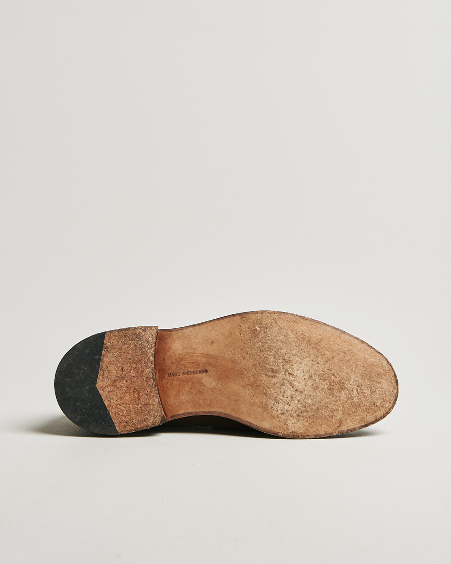 Herren | Tricker's James Penny Loafers Chocolate Suede | Pre-owned | Tricker's James Penny Loafers Chocolate Suede