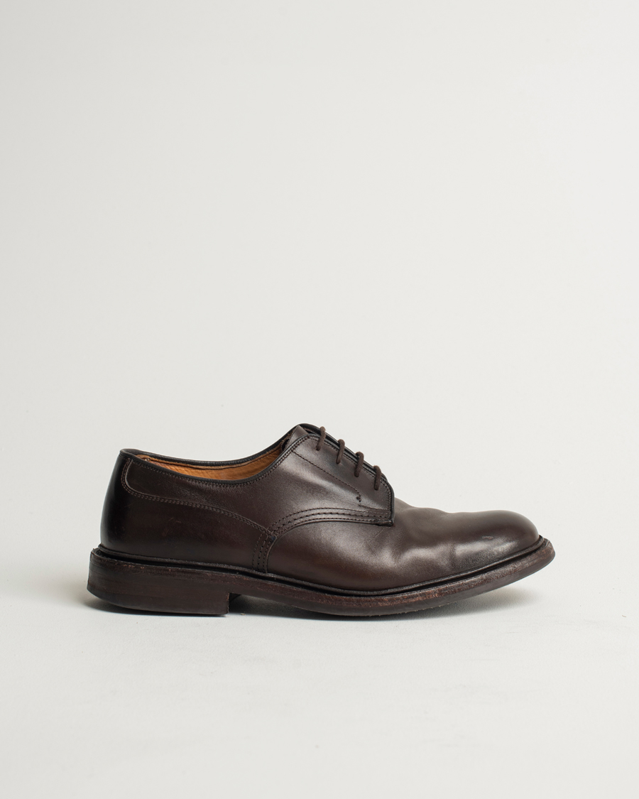 Herren | Tricker's Woodstock Derby Shoes Brown Leather UK10,5 - EU45 | Pre-owned | Tricker's Woodstock Derby Shoes Brown Leather UK10,5 - EU45