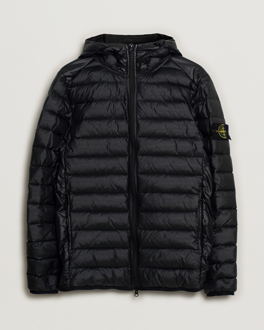 Herren | Stone Island R-Nylon Hooded Down Jacket Black | Pre-owned | Stone Island R-Nylon Hooded Down Jacket Black